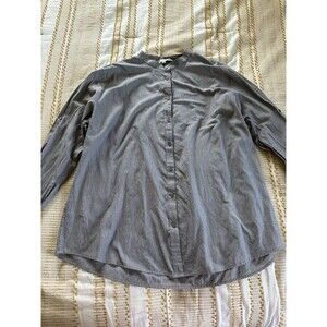 Chef Works Women’s Black Stripe Button-Down Long Sleeve Uniform Shirt Size 2XL